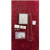 Image 1 : Sterling Silver .925 Lot: Peoples Jewellers Cross Pendant Chain Necklace with Box, Amethyst Ring