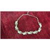 Image 2 : Bridal Dress Belt with Vintage Gold-Tone Milky Cabochon Leaf Necklace