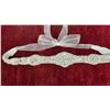 Image 4 : Bridal Dress Belt with Vintage Gold-Tone Milky Cabochon Leaf Necklace