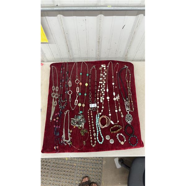 Assortment of Costume Jewelry Including Beaded Necklaces, Bracelets