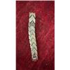 Image 5 : Solitaire Ring Size 6, Twisted Curb Chain Bracelet, Two-Tone Link Bracelet, and Leaf Pendant