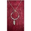 Image 9 : Solitaire Ring Size 6, Twisted Curb Chain Bracelet, Two-Tone Link Bracelet, and Leaf Pendant