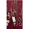 Image 4 : Assorted Costume Jewelry Including Rhinestone Bracelets, Necklaces, Brooches, Earrings