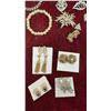 Image 6 : Assorted Costume Jewelry Including Rhinestone Bracelets, Necklaces, Brooches, Earrings