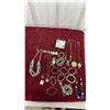 Image 1 : Assorted Costume Jewelry Including Necklaces, Bracelets, Earrings, Rings, and Watch