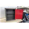 Image 5 : WORK MASTER Wall-Mount Metal Cabinet with Red Door and Interior Shelf