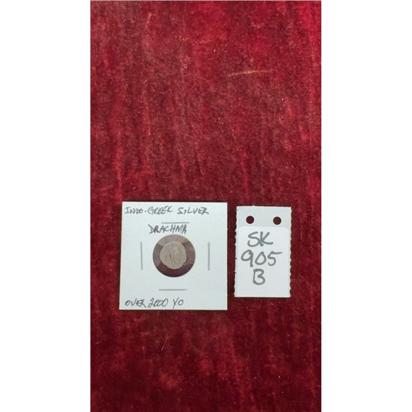 Indo-Greek Drachma Silver Coin- Over 2000 Years Old
