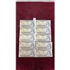 Image 1 : 10 Nice 1973 Canada $1 Bills