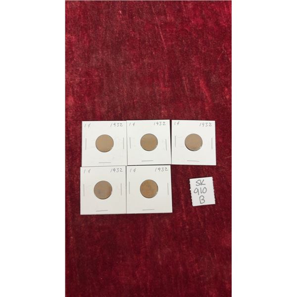 5 1932 Canada Small Pennies