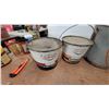 Image 2 : Vintage CO-OP Grease Pails, HD7 Motor Oil, Anti-Freeze, and Transmission Oil Tins