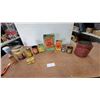 Image 1 : 11-Tin Vintage Lot: Pure Linseed Oil, Calf Liver, IGA Coffee, and Water Putty