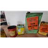 Image 5 : 11-Tin Vintage Lot: Pure Linseed Oil, Calf Liver, IGA Coffee, and Water Putty