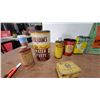 Image 6 : 11-Tin Vintage Lot: Pure Linseed Oil, Calf Liver, IGA Coffee, and Water Putty