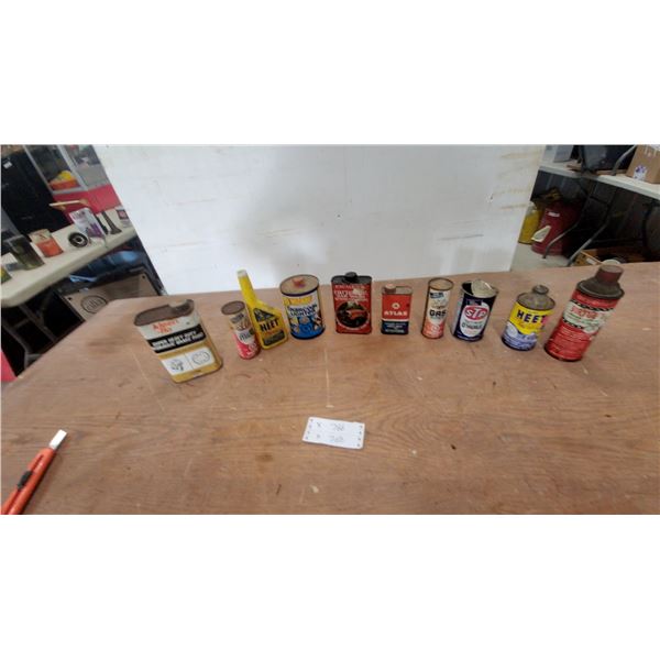 Vintage Automotive Tins: Kleen-Flo Brake Fluid, HEET, Wizard, Atlas, and STP