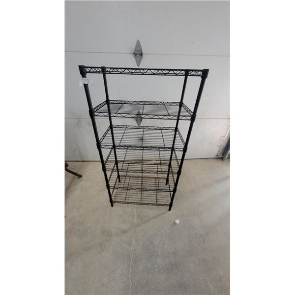 Black Five-Tier Adjustable Metal Wire Shelving Unit 44”×23”×13”