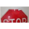 Image 2 : Reflective Octagonal Red Stop Sign with White Lettering 30”across
