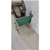 Image 10 : Antique Late 19th/Early 20th Century Dark Green Wooden Baby Carriage Perambulator with Hood