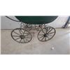 Image 9 : Antique Late 19th/Early 20th Century Dark Green Wooden Baby Carriage Perambulator with Hood