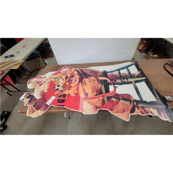 Vintage Coca-Cola 1960 "Santa with Sack of Toys" Haddon Sundblom Cardboard Advertising Cutout
