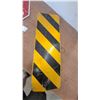Image 2 : Stop Sign 24”across and Yellow and Black Reflective Diagonal Stripe Hazard Object Marker Road Sign