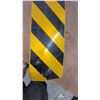 Image 3 : Stop Sign 24”across and Yellow and Black Reflective Diagonal Stripe Hazard Object Marker Road Sign