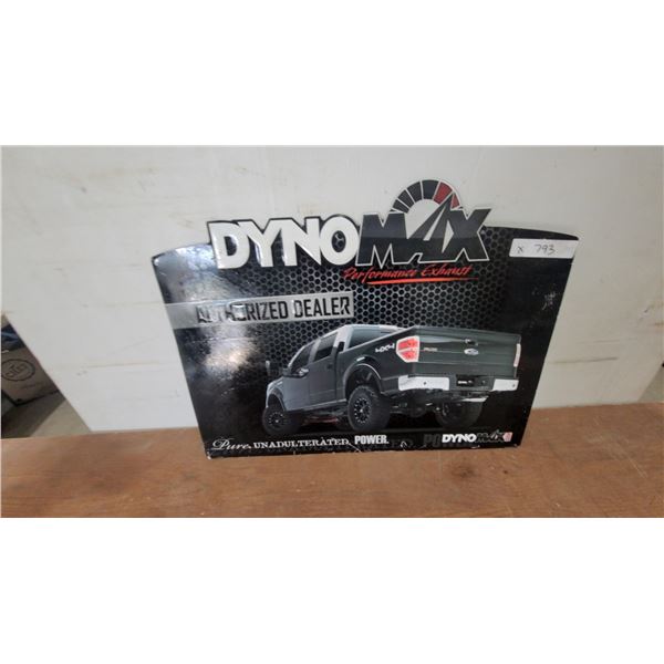 DynoMax Performance Exhaust Authorized Dealer Sign Featuring Ford F-150 4 × 4 18”×24” metal