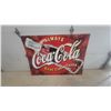 Image 1 : Coca-Cola "Always Real Cola Taste" Tin Advertising corrugated 2 sided sign, 1990s 64”×47”
