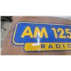 Image 2 : Vintage AM 1250 Radio Station Advertising Sign, Blue and Yellow Painted wood 18”×48”