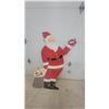 Image 1 : Vintage Hand-Painted Wooden Santa Claus Christmas Yard Decoration with Toy Bag 59”×36”