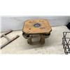 Image 7 : Stool with Cast Iron Legs, Wooden Ladder, and SMP Quality Stoves Enamel Plate