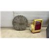 Image 10 : Vintage Metal Tool Box, Flashlights, Hammer, Wood Clamps, and Oil Wrench