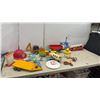 Image 1 : Vintage Toy Lot: Tonka Fire Truck, Little Red Racer Wagon, Airplanes