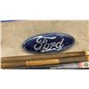 Image 3 : Automotive Memorabilia and Parts: Bentley and Chevy Plates, Ford Emblem