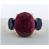 Image 1 : 4.8 Gram Certified Silver Ruby/Sapphire Gemstone Ring