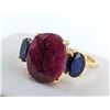 Image 2 : 4.8 Gram Certified Silver Ruby/Sapphire Gemstone Ring