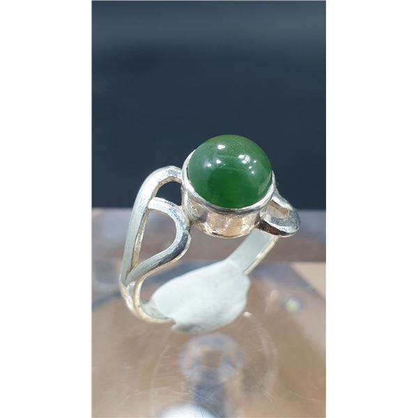 3.1 Ct Certified Silver Jade Gemstone Ring