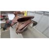 Image 5 : Tooled Leather Western Saddle with Suede Seat and Floral Skirts