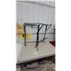 Image 1 : Two Portable Folding Saddle Stands, Green with Wheels and Leather Strap, and Black