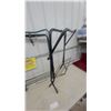 Image 2 : Two Portable Folding Saddle Stands, Green with Wheels and Leather Strap, and Black