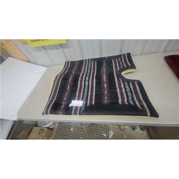 Quilted Western Saddle Pad with Striped Woven Top and Fleece Bottom