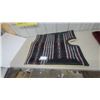 Image 1 : Quilted Western Saddle Pad with Striped Woven Top and Fleece Bottom