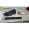Image 1 : 36” Black Western Cinch, Black Mesh Hay Net, and Tan Longe Line with Snap Clip