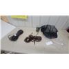 Image 1 : Equestrian Tack Lot: Lunge Line, Leather Bridle Parts with Bits, Fly Mask