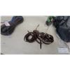 Image 3 : Equestrian Tack Lot: Lunge Line, Leather Bridle Parts with Bits, Fly Mask