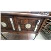 Image 3 : Fancy Antique Carved Wood Sideboard with Mirrored Backsplash and Lower Cabinet Doors 56”×42”×17”