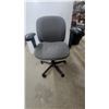 Image 1 : Grey Fabric Office Task Chair with Black T-Arms and Five-Star Caster Base