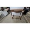 Image 1 : Antique Oak Parlor Console Table with Barley Twist Legs and Hinged Storage Top 28”×25.6”×15.6”