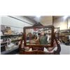 Image 3 : Antique Quarter-Sawn Oak 5-Drawer Highboy Dresser with Carved Mirror