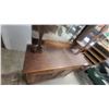 Image 4 : Antique Victorian Carved Oak Sideboard Buffet with Mirrored Hutch, 73” × 45” × 18”