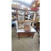 Image 1 : Antique Hoosier Cabinet with Porcelain-Enamel Worktop and Metal-Lined Bins